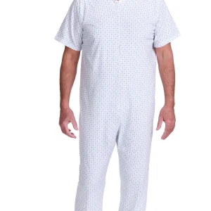 Grenouillère incontinence d'été manches courtes fermeture éclair 100% coton