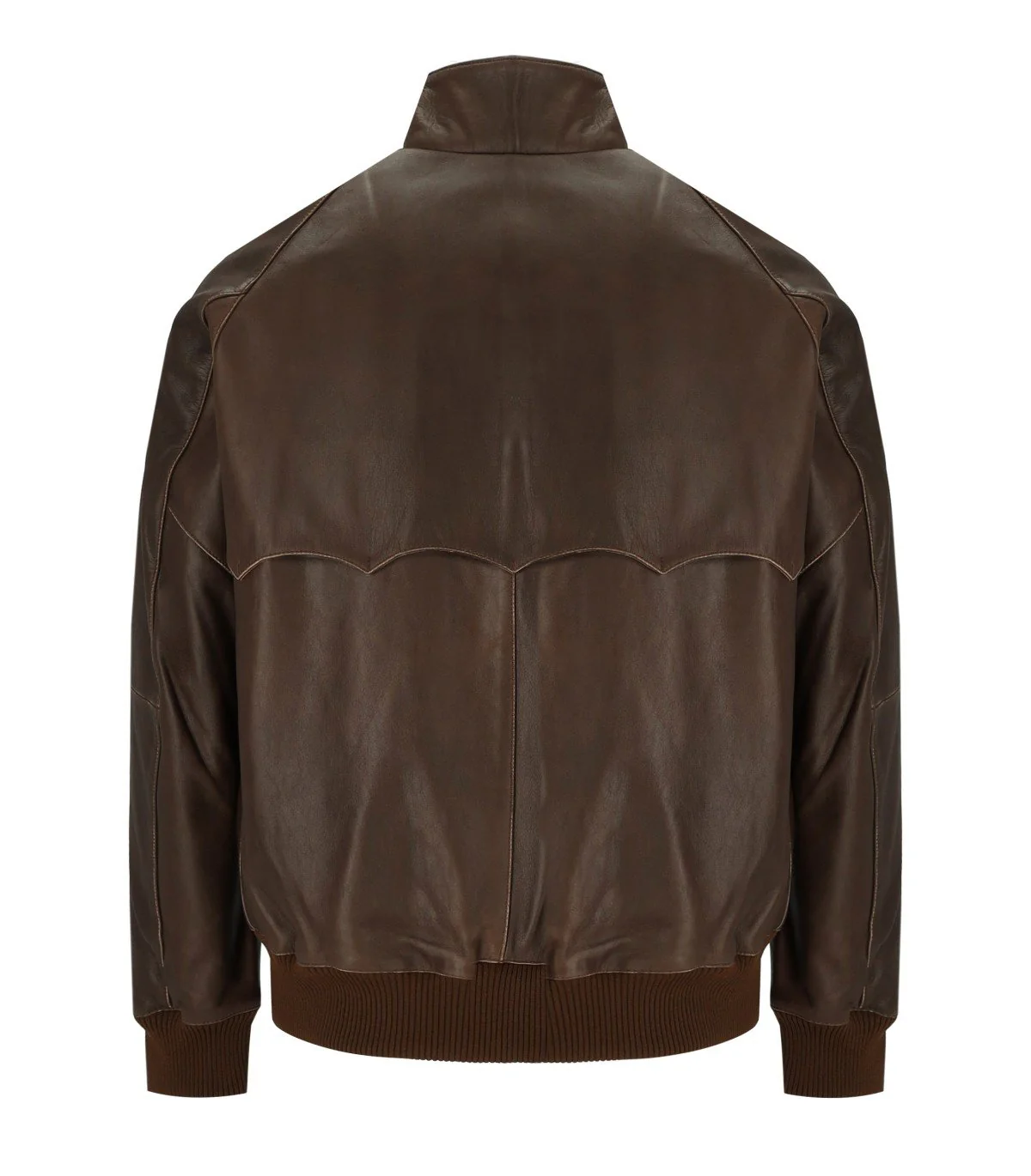 BARACUTA G9 LEATHER CHOCOLATE BOMBER JACKET – Image 5
