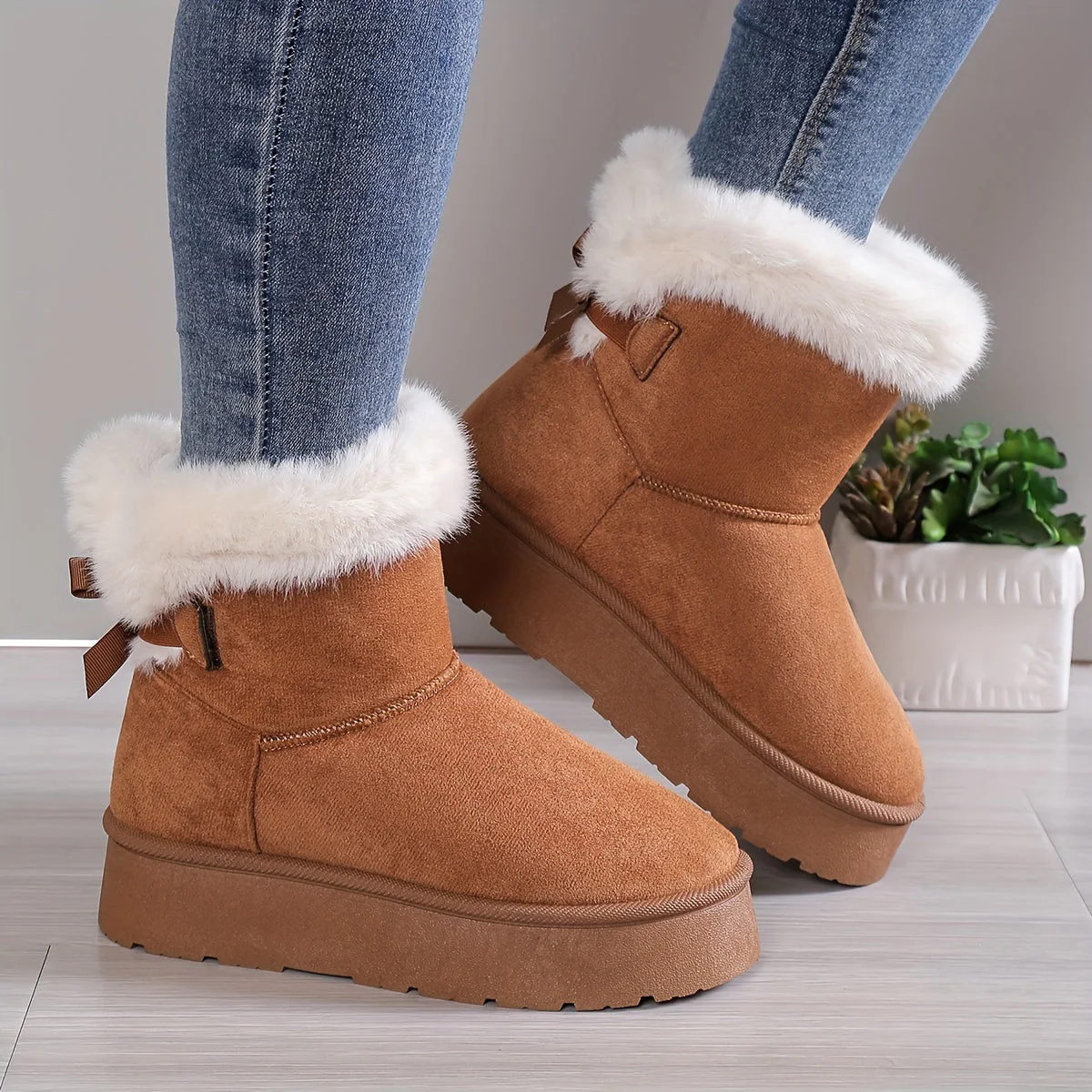 Bottes en Peluche à Doublure Thermique pour Femmes – Image 5
