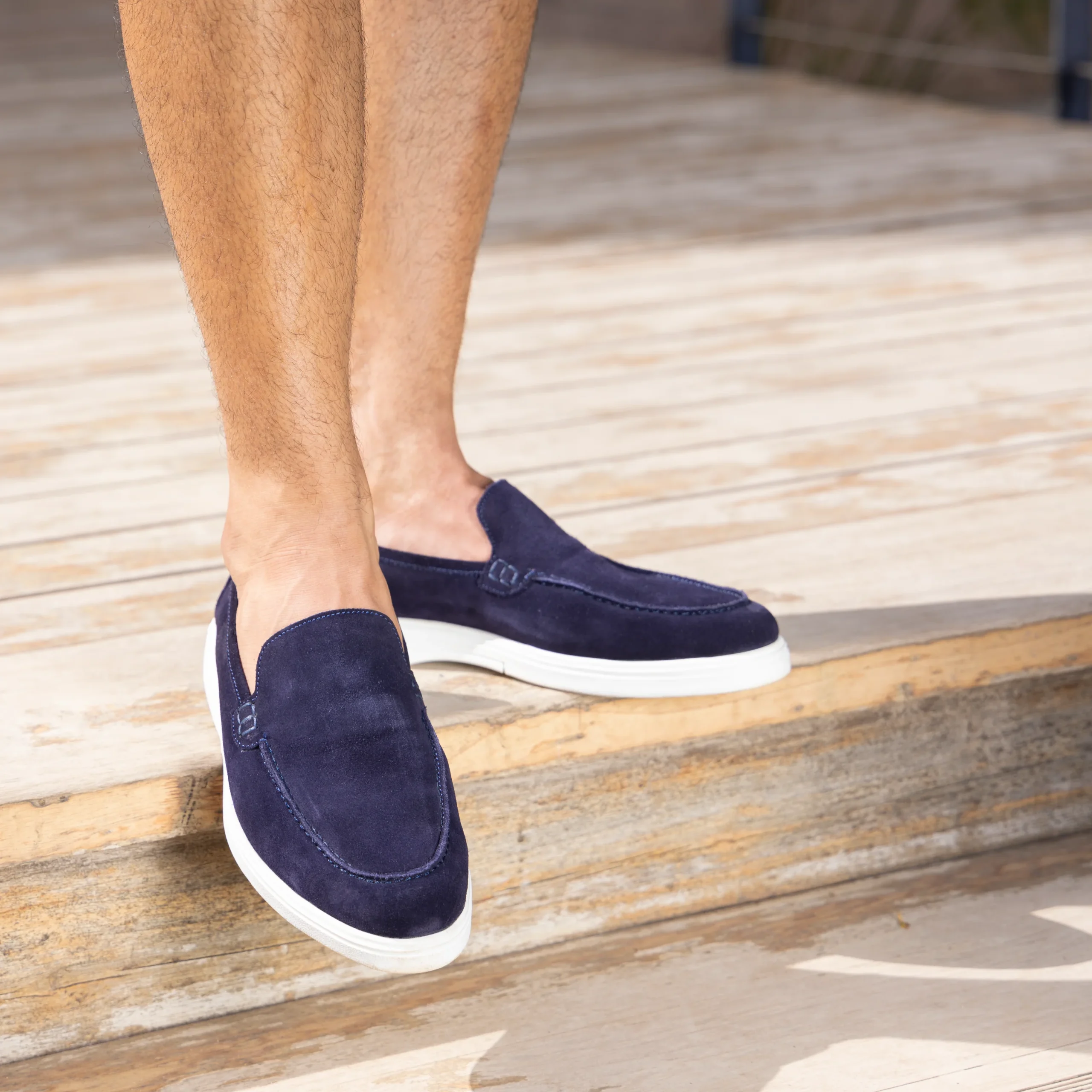 Preston : Mocassin Homme - Daim Bleu – Image 3