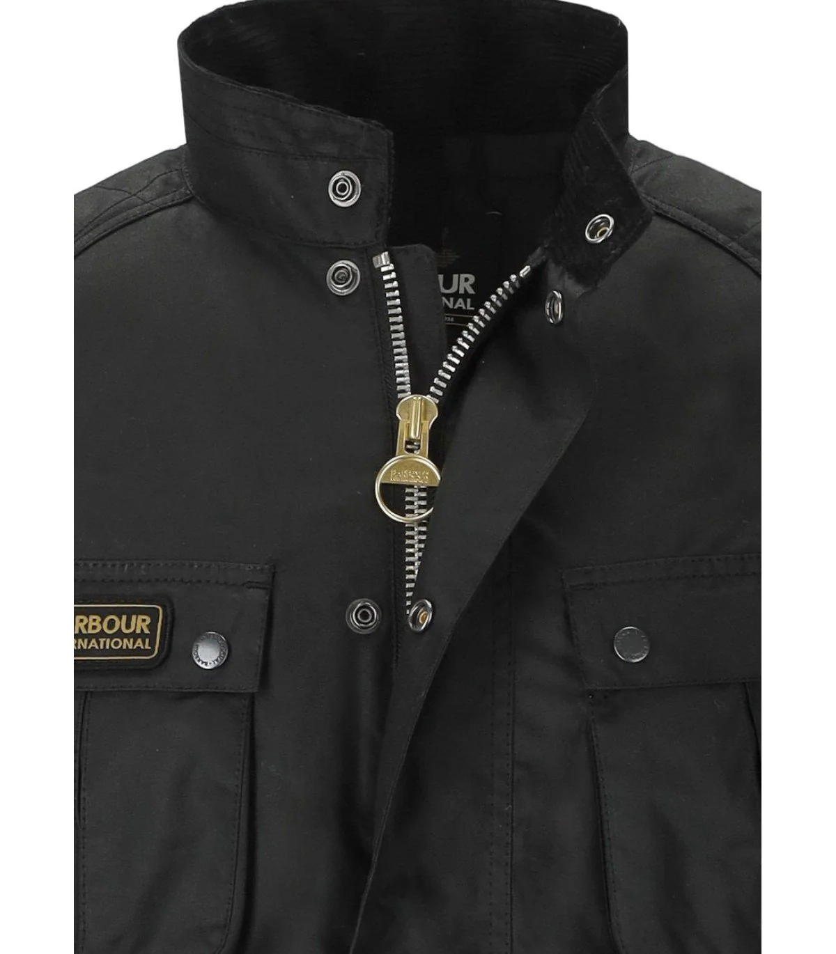 BARBOUR INTERNATIONAL WINTER LOCKSEAM WAX BLACK JACKET – Image 5