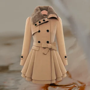 Manteau à Double Boutonnage pour Femmes