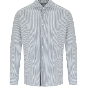 ARCHIVIUM WHITE AND BLUE OXFORD EFFECT SHIRT