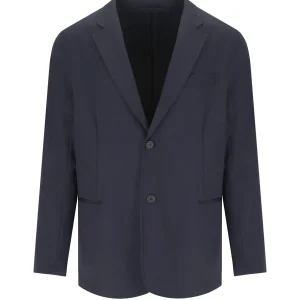 EMPORIO ARMANI BLUE SINGLE-BREASTED JACKET