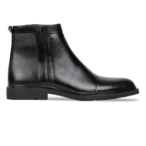 Castel: Demi Bottes Homme - Cuir Noir