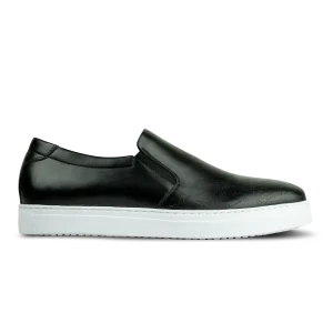 Lurgan: Sneakers Homme - Cuir Noir Gravé