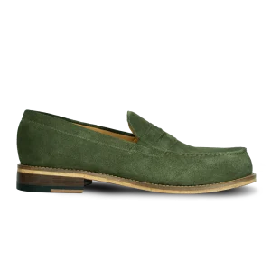 Beverley: Mocassin Homme - Daim Vert