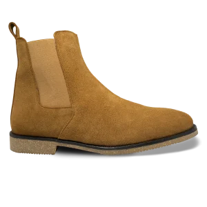 Patrass: Chelsea Boots Homme - Daim Camel