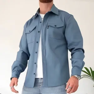 Veste Boutonnée avec Col pour Hommes