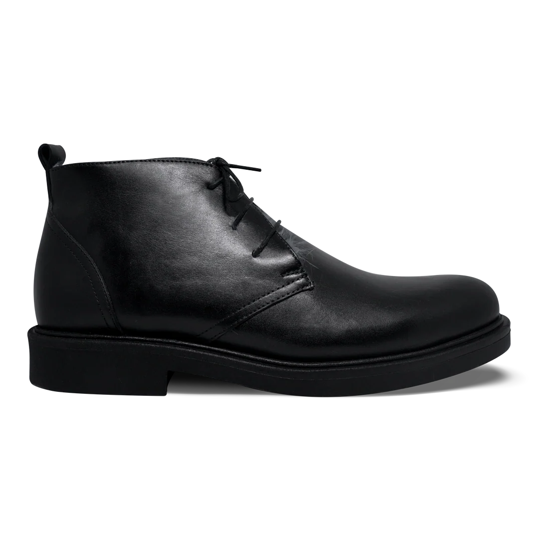 Dunber: Demi Bottes Homme - Cuir Noir