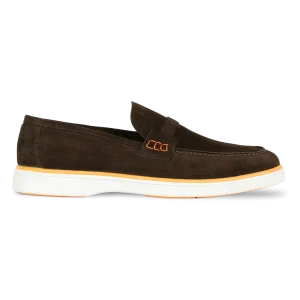 Rafter: Mocassin Homme - Daim Marron/Orange