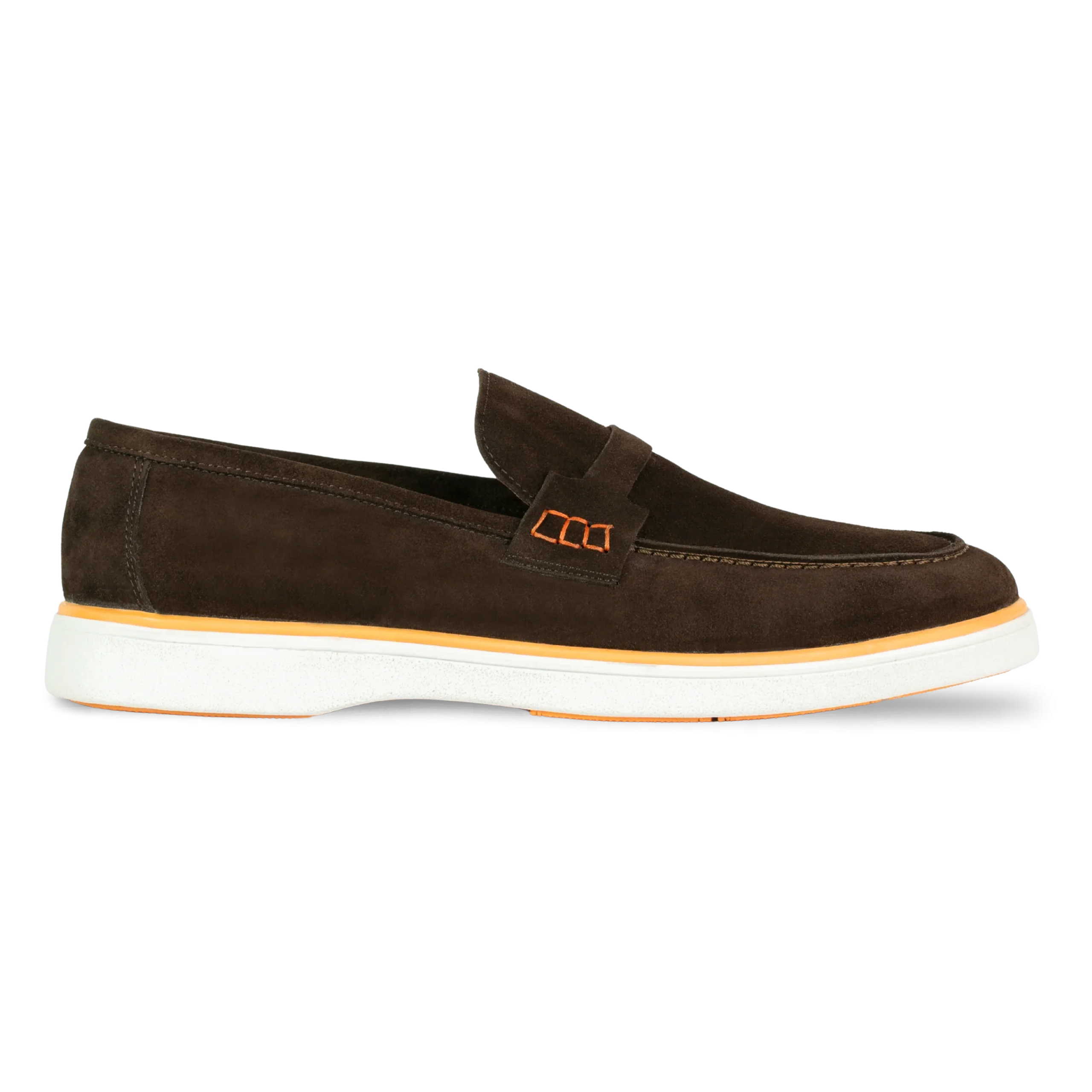 Rafter: Mocassin Homme - Daim Marron/Orange