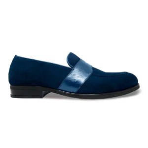 Anderton: Mocassin Homme - Cuir Bleu