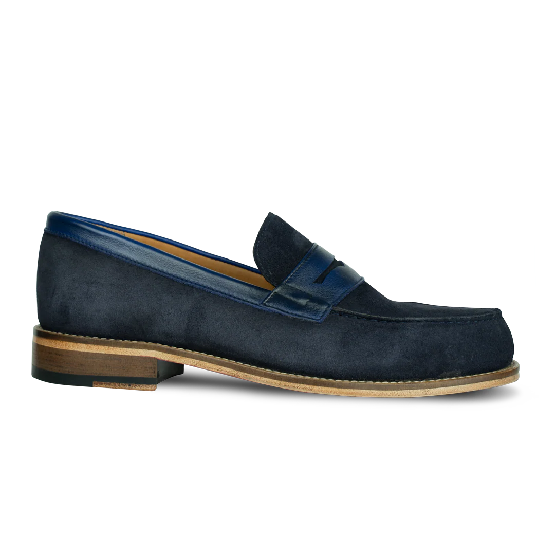 Beverley: Mocassin Homme - Daim Bleu