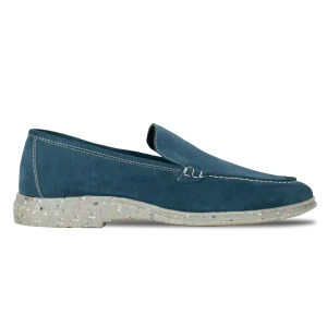 Stewart: Mocassin Homme - Daim Bleu persan