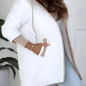 Manteau d'hiver Élégant avec Fermeture Éclair pour Femmes