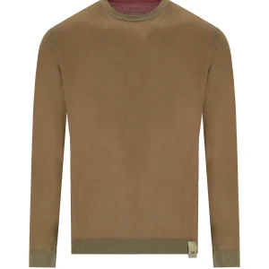 BOB BART BROWN PINK REVERSIBLE CREWNECK PULLOVER