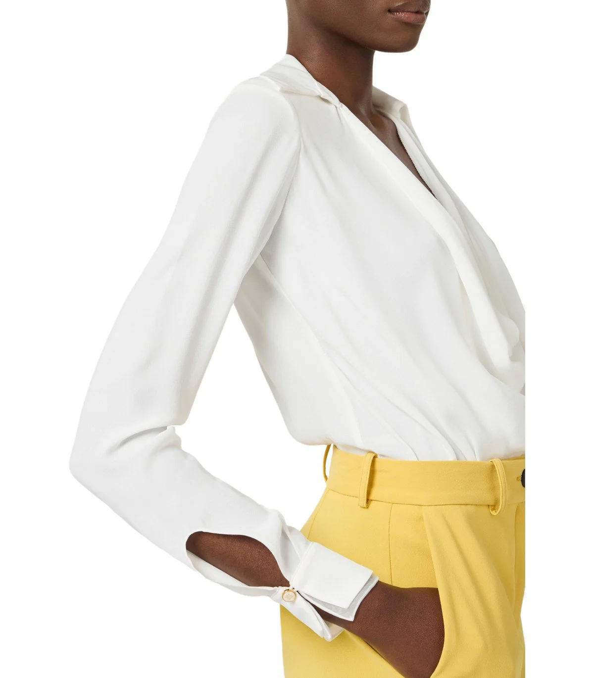 ELISABETTA FRANCHI IVORY BLOUSE-BODYSUIT – Image 6