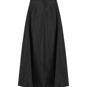 ADD NYLON BRIGHT BLACK LONG SKIRT