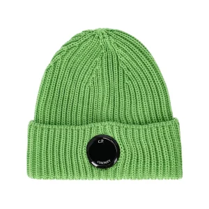 C.P. COMPANY GREEN RIBBED BEANIE