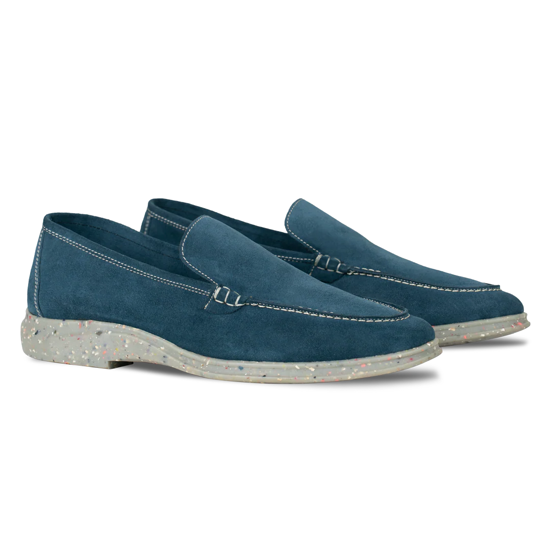Stewart: Mocassin Homme - Daim Bleu persan – Image 3