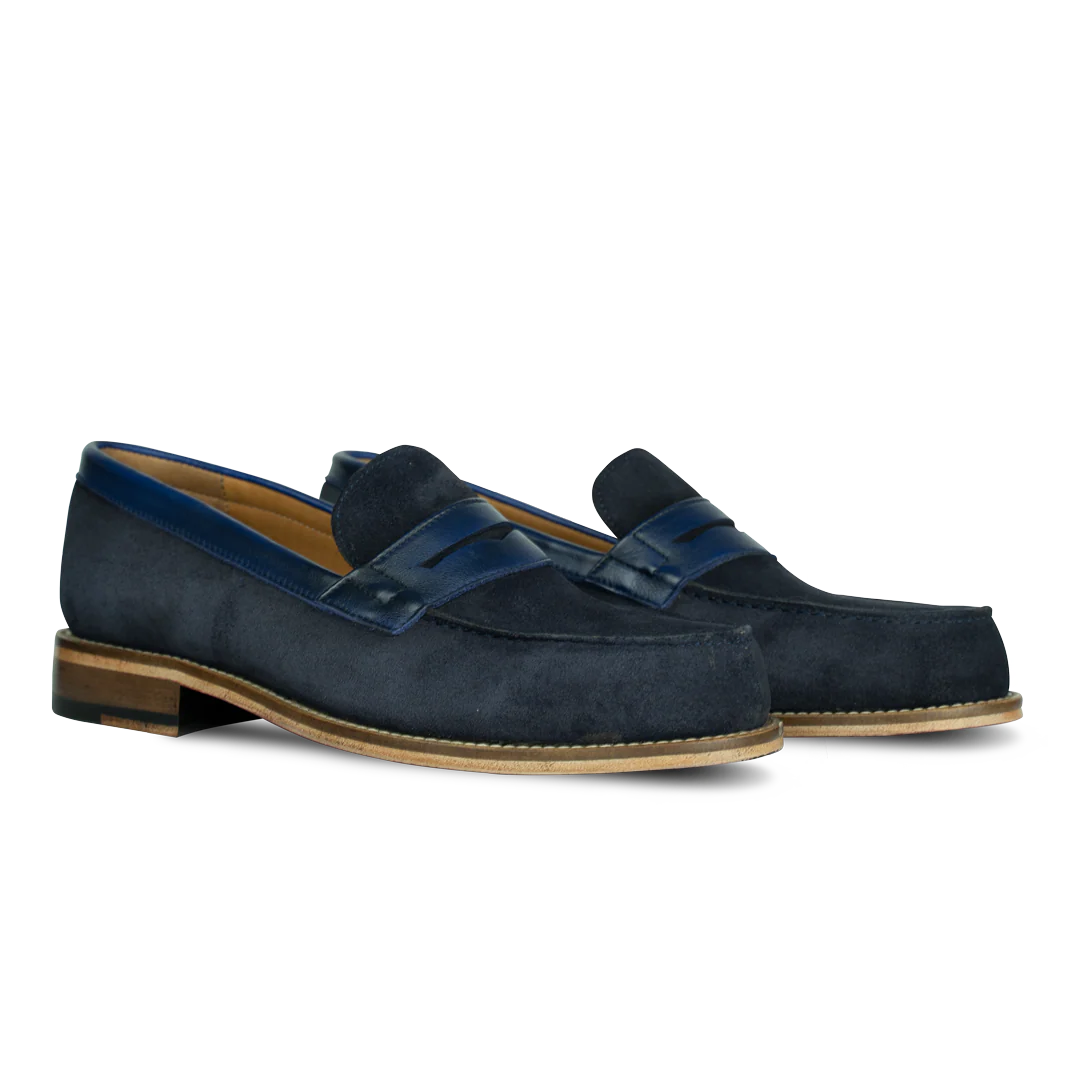 Beverley: Mocassin Homme - Daim Bleu – Image 4