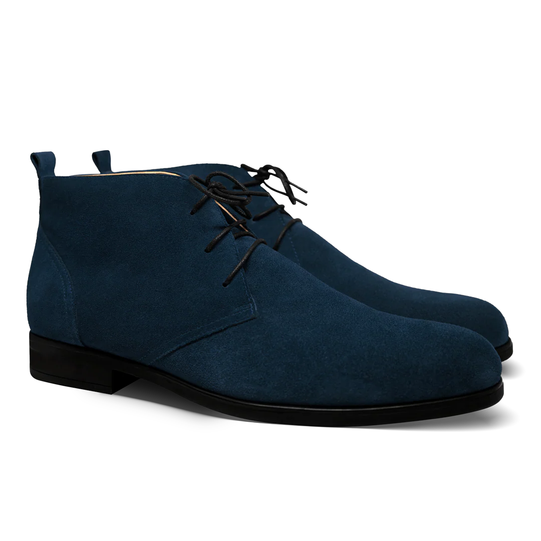 Ashley: Demi Bottes Homme- Daim Bleu Nuit – Image 3