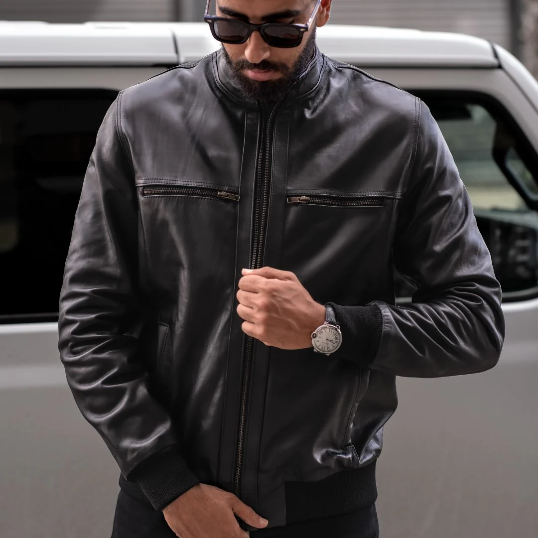 Vanguard: Veste Hommes - Cuir Noir – Image 5