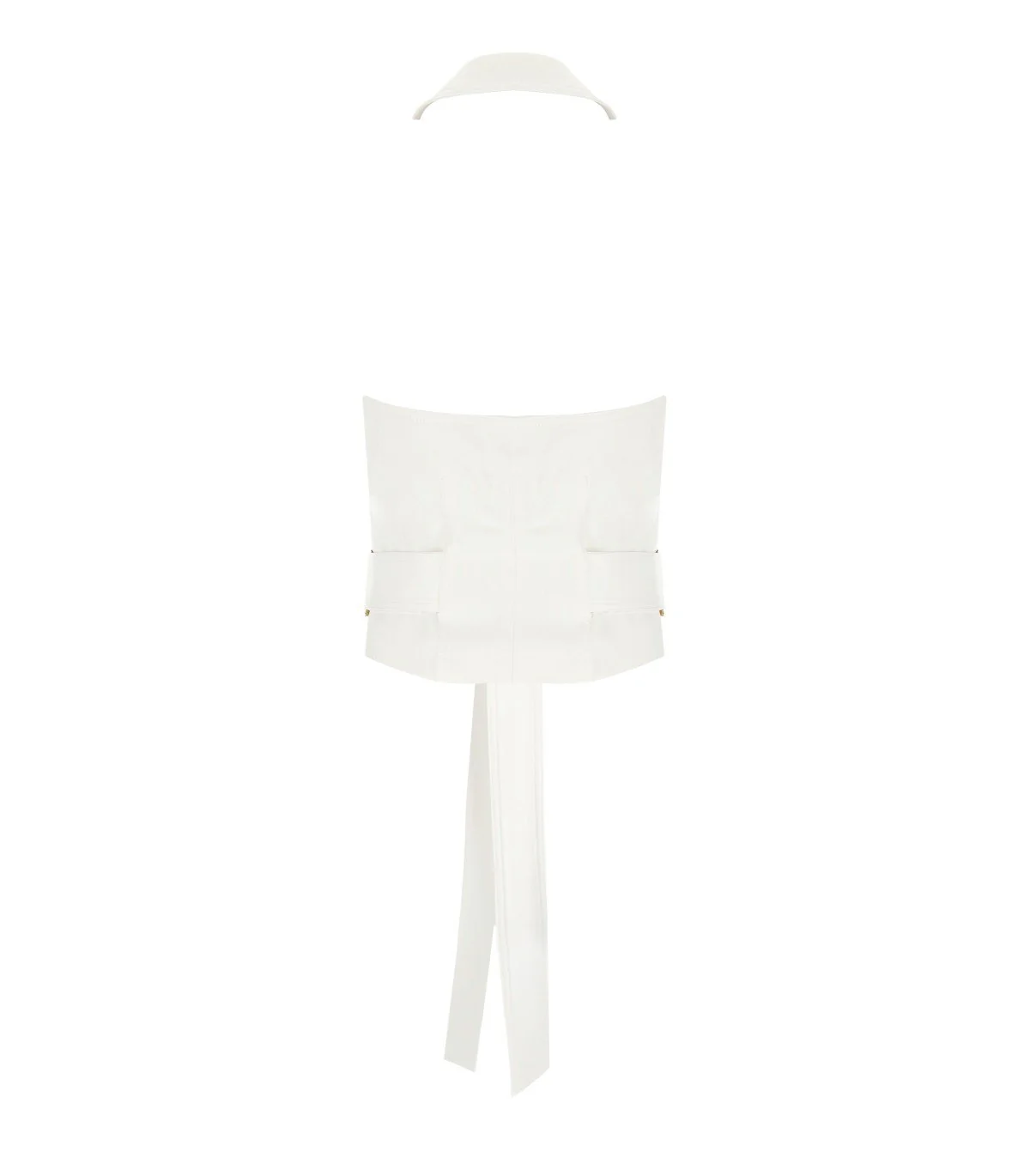 ELISABETTA FRANCHI IVORY BELTED VEST – Image 7