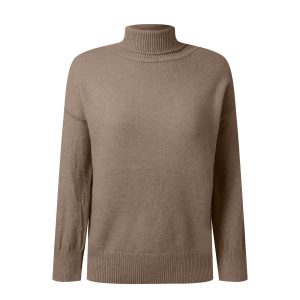 Pull Côtelé à Col Roulé pour Femmes