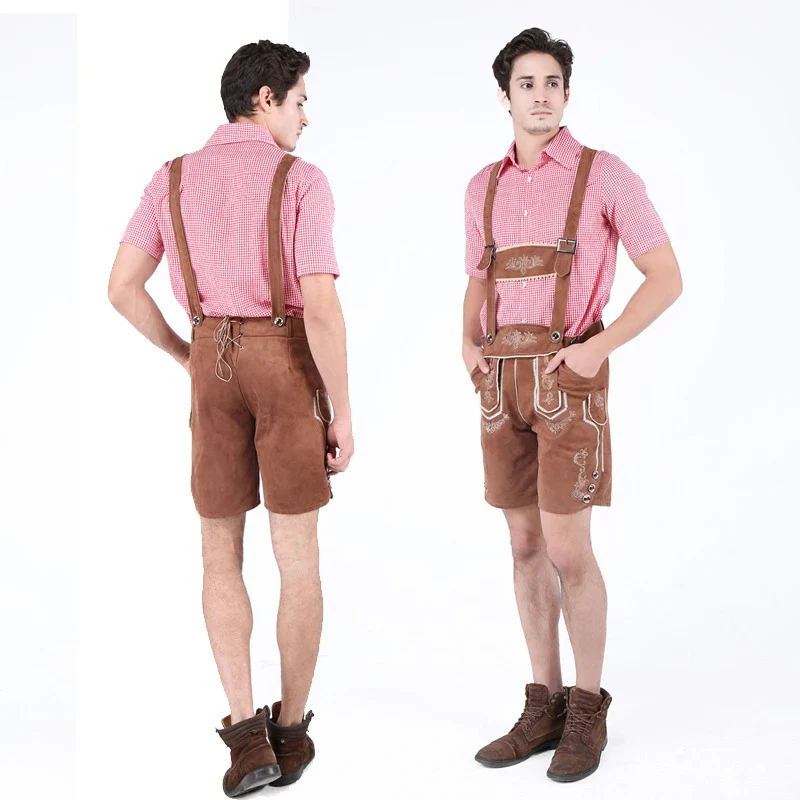 Lederhosen court pour hommes avec bretelles et chemise - Leander – Image 4