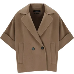 MAX MARA WEEKEND PERA BROWN SHORT COAT