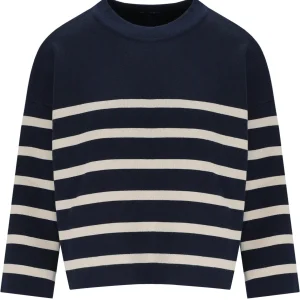 MAX MARA WEEKEND PINIDE NAVY BLUE CROPPED PULLOVER
