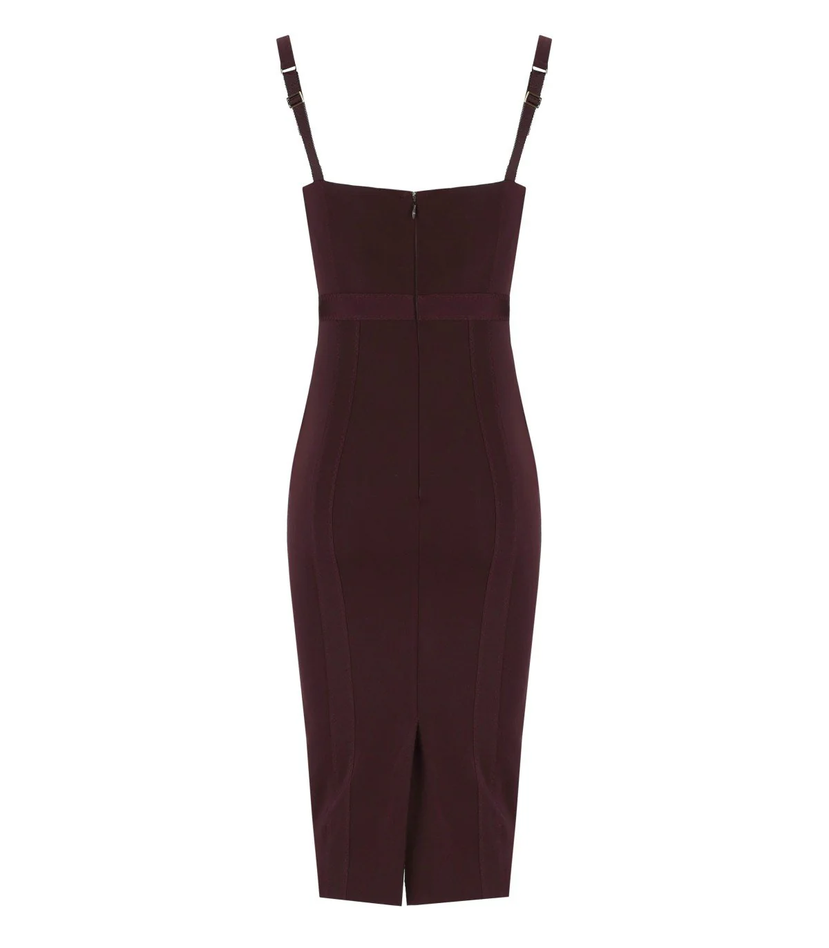 ELISABETTA FRANCHI MERLOT BUSTIER SHEATH DRESS – Image 7
