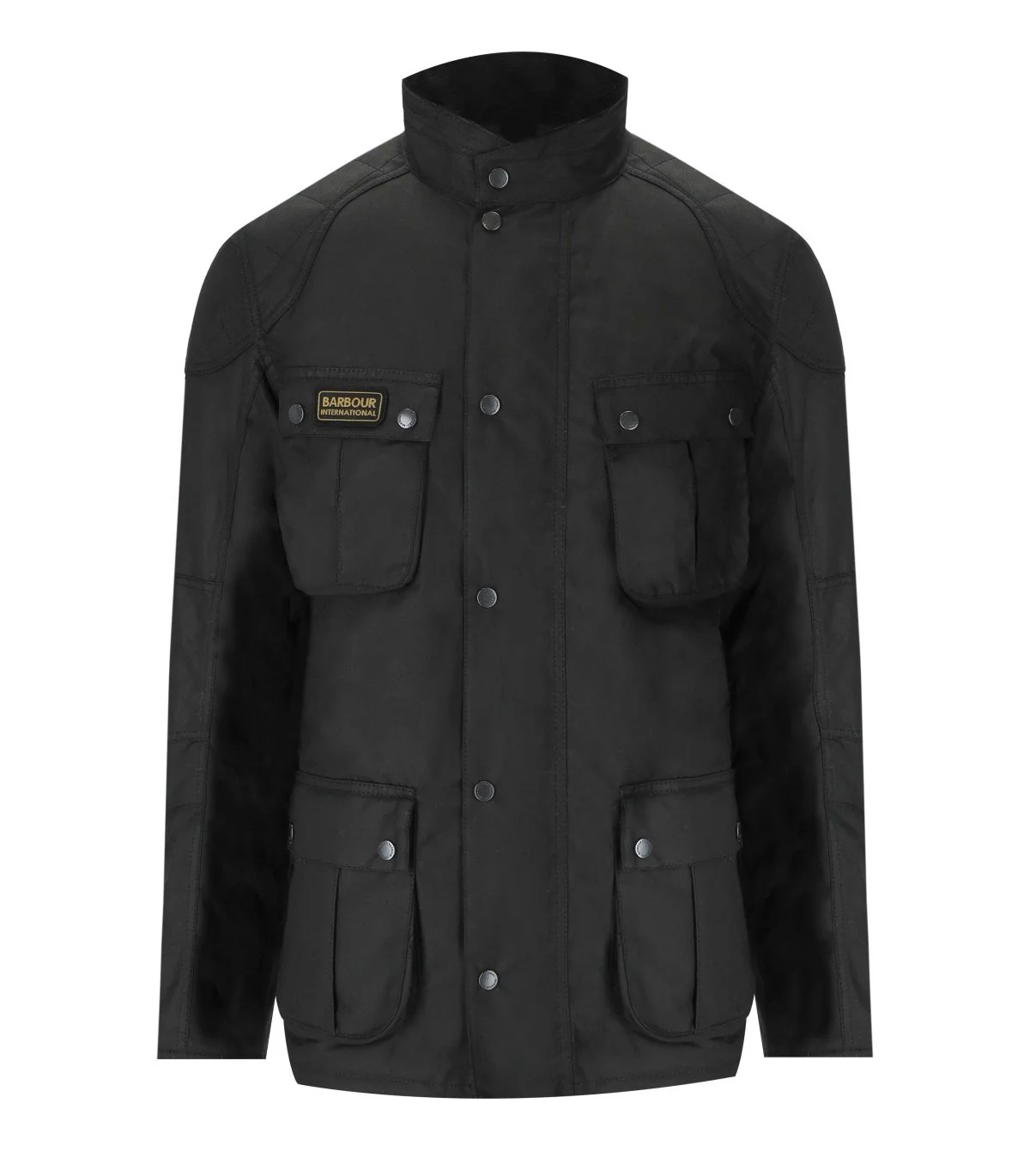 BARBOUR INTERNATIONAL WINTER LOCKSEAM WAX BLACK JACKET – Image 2