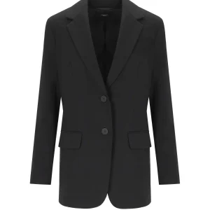 MAX MARA WEEKEND MESSINA BLACK SINGLE-BREASTED BLAZER