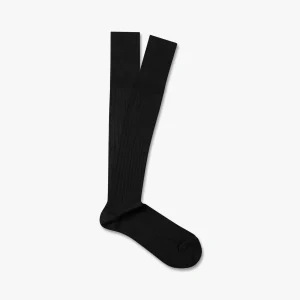 Nils – Knee-High Cotton Socks – Black