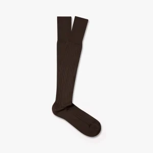Nils – Knee-High Cotton Socks – Brown