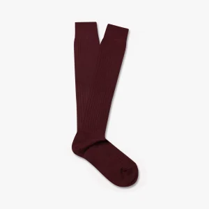 Nils – Knee-High Cotton Socks – Burgundy