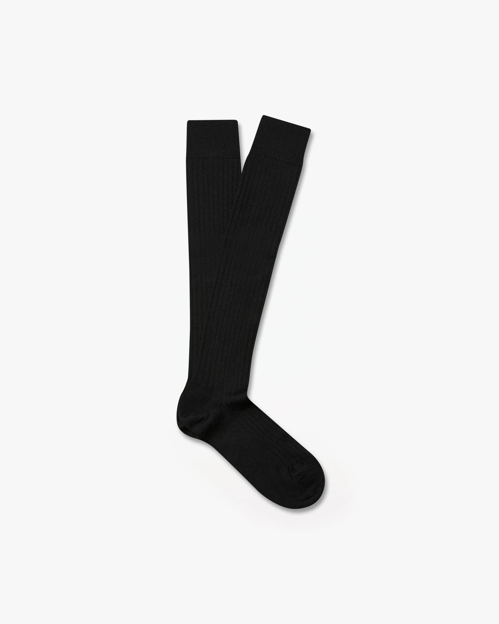 Gustav – Knee-High Merino Socks – Black – Image 2