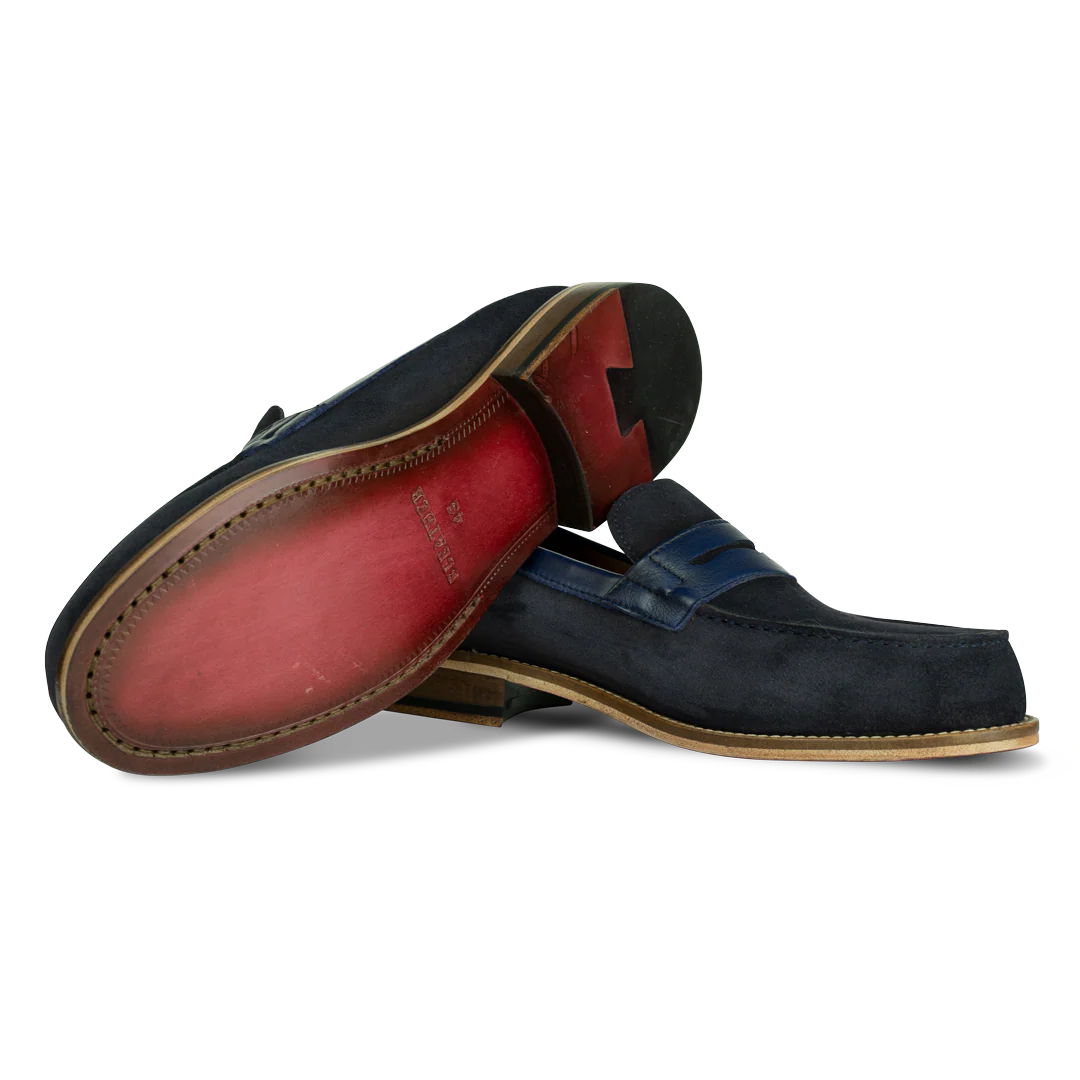Beverley: Mocassin Homme - Daim Bleu – Image 3