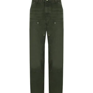 CARHARTT WIP DOUBLE KNEE OLIVE GREEN PANTS