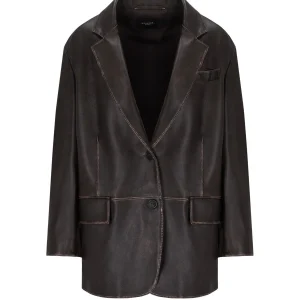 MAX MARA WEEKEND PILA BROWN SINGLE-BREASTED JACKET