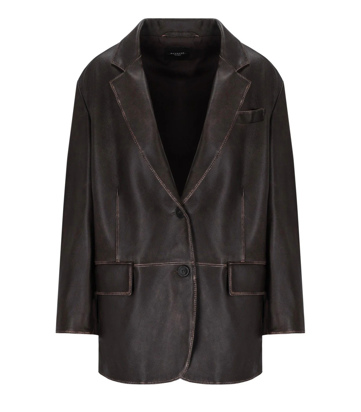 MAX MARA WEEKEND PILA BROWN SINGLE-BREASTED JACKET