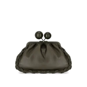 MAX MARA WEEKEND PASTICCINO LECITO MEDIUM KHAKI GREEN CLUTCH