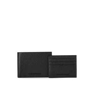 EMPORIO ARMANI BLACK WALLET+CARD HOLDER SET