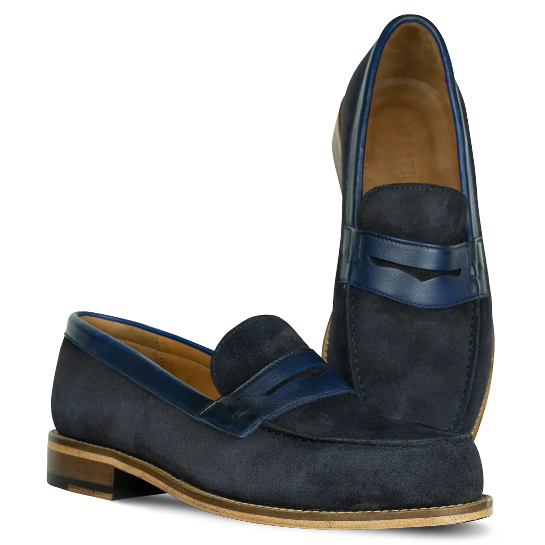 Beverley: Mocassin Homme - Daim Bleu – Image 7