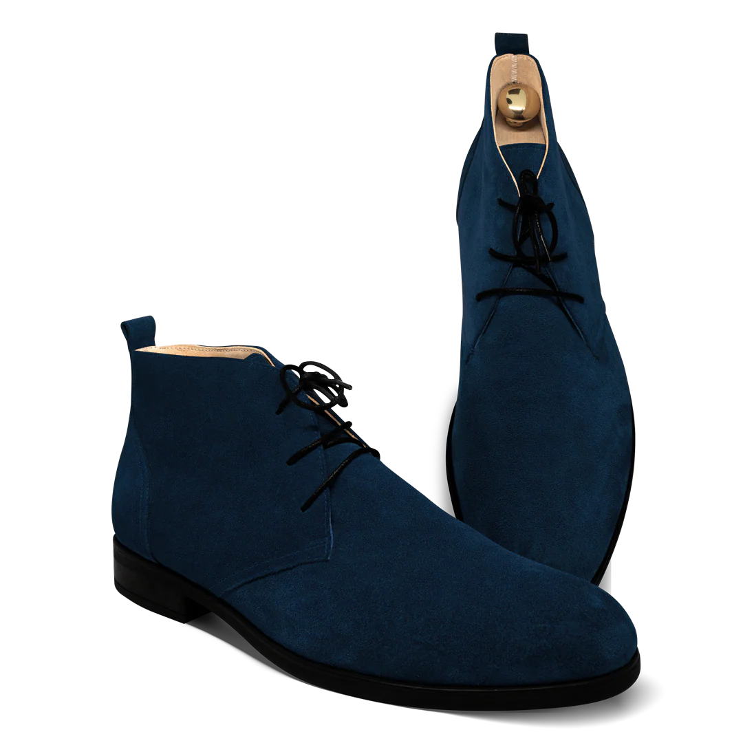 Ashley: Demi Bottes Homme- Daim Bleu Nuit – Image 6