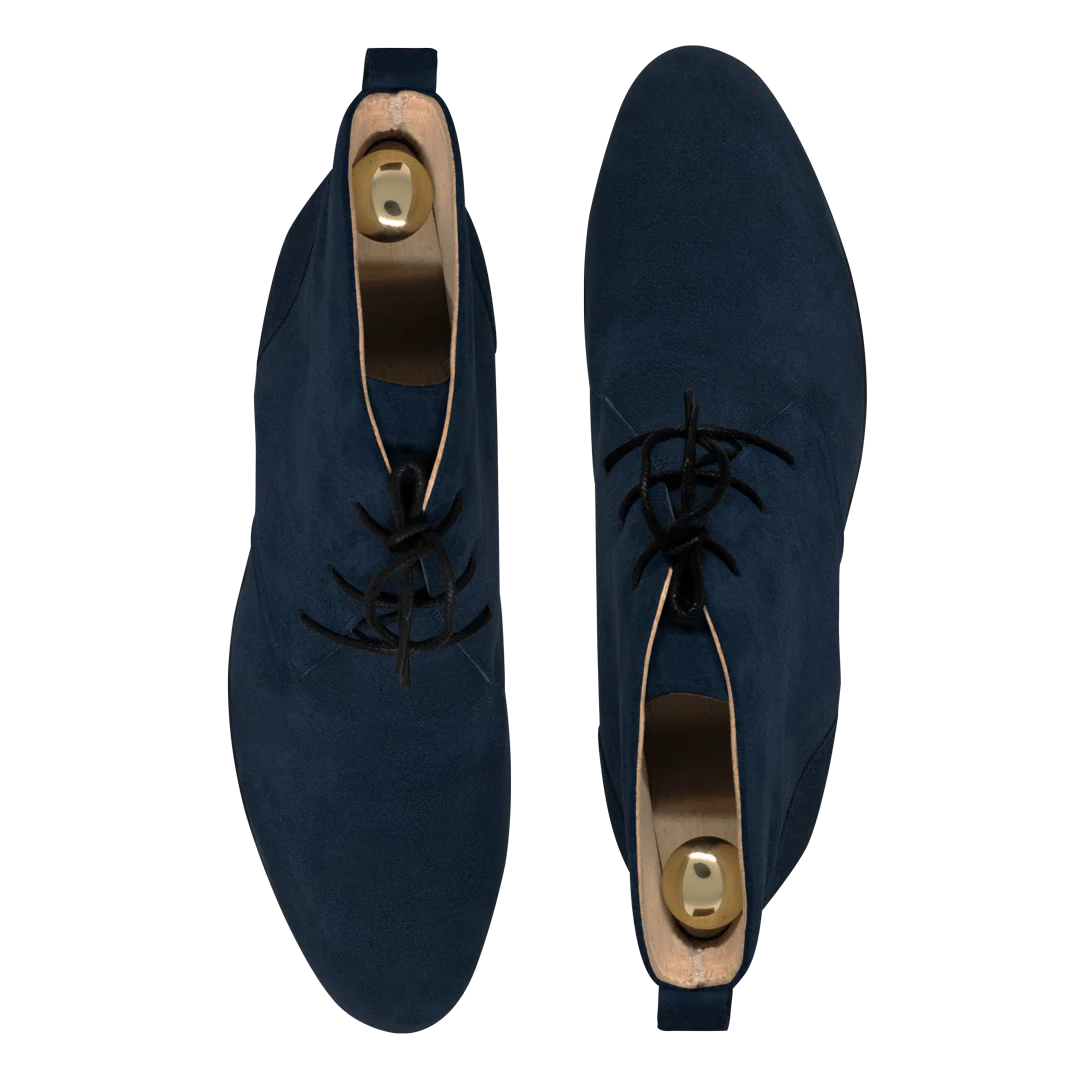 Ashley: Demi Bottes Homme- Daim Bleu Nuit – Image 7