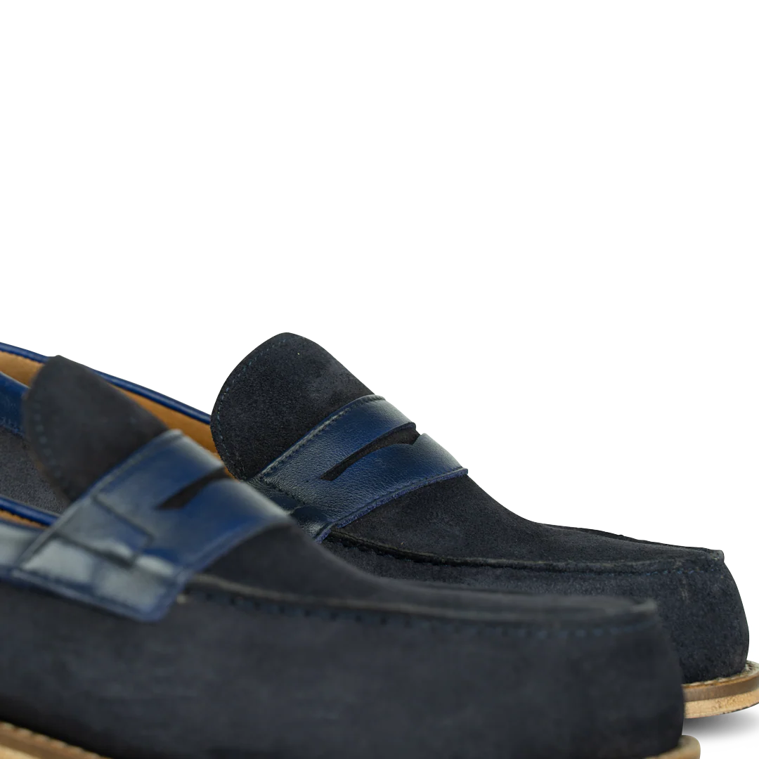 Beverley: Mocassin Homme - Daim Bleu – Image 9